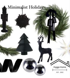 christmas decorations and ornaments are featured in this image