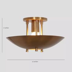 an overhead view of the ceiling light with measurements