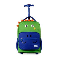 This rolling backpack for kids converts from a rolling back on wheels into a wearable backpack with shoulder straps. Features a large main compartment, 2 side pockets and a front pocket organizer. Measuring 16 x 12 x 5 inches, this backpack is also designed to be used as an underseat carry on bag for airplane travel. The single-tube aluminum handle extends for easy maneuverability by kids. Telescoping handle stores nested in bag. Molded rubber bottom holds up to the punishment of dragging on pav Kids Rolling Backpack, Underseat Carry On, Rolling Backpack, Backpack Reviews, Airplane Travel, Pocket Organizer, Backpack Straps, Cushion Pads, Laptop Pocket