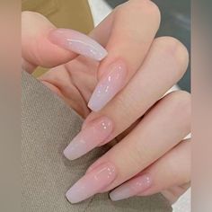 24 Piece Press-On Nails. New. Length: Long Shape: Ballerina Colour: Nude To White Ombr I Will Include Double Sided Nail Adhesive Stickers, File And Glue. Jelly Nails, Girls Nails, Manicure Y Pedicure