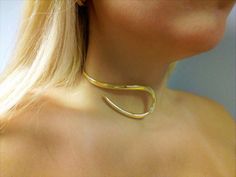 Dear All, Please note that we partnered with FedEx Couriers for all orders from USA. Therefore, when ordering please inform us at NOTES section or via email a valid contact number and email address. Beautiful handmade jewelry - piece of art - one of a kind Model : Bold Lines Choker Necklace BRASS/ gold-plated Handmade Adjustable size - open at front for your convenience The design can also be constructed in gold 14K or 18K (either platinum) ONLY upon request... Price will be advised.- For any qu Modern Gold Pendant Chain Necklace, Modern Gold Plated Necklace For Weddings, Modern Gold Clavicle Chain Jewelry, Modern Necklace With Plating As Gift, Unique Gold Chain Necklace As Gift, Unique Gold Chain Necklace For Gift, Modern Gold Pendant Jewelry, Modern Gold Plated Jewelry, Modern Gold Necklace For Wedding