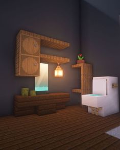 Bathroom In Minecraft, Minecraft Toilet, Build A Bathroom, Minecraft Interior, Minecraft Interior Design, Minecraft House Plans, Bangunan Minecraft, Minecraft Cottage