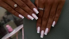 Nails With French Tip Design, French Tip White Nails, White On White French, Cute Nails Inspiration, French Nails Ideas, Gel Nails Shape, Long French Nails, Elegant Touch Nails, Nail French