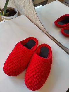 slipper Comfortable Flat Slippers With Textured Sole, Indoor Slip-on Slippers With Textured Sole, Red Comfortable Slip-on Slippers, Comfortable Red Slip-on Slippers, Indoor Slip-on Slippers For Spring, Spring Indoor Slip-on Slippers, Casual Slip-on Platform Slippers For Indoor, Comfortable Red Slip-ons, Comfortable Red Slippers With Rubber Sole