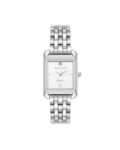 Elevate your style with this rectangular watch. With details like a sleek horse bit-inspired case and genuine diamond accent, this watch is perfect for those who appreciate life's finer moments. Timeless Stainless Steel Rectangular Watch, Classic Rectangular Stainless Steel Watch, Timeless Rectangular Stainless Steel Watches, Timeless Silver Rectangular Diamond Watch, Timeless Rectangular Diamond Watch With Metal Dial, Classic Rectangular Diamond Watch For Business, Rectangular Watch, January 2nd, Appreciate Life