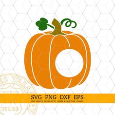 an orange pumpkin with the letter dxf on it's front and side