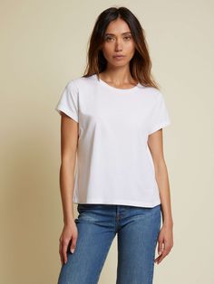 Part of our Organic Cotton essentials collection, this boxy white crew neck tee is a fresh take on a classic. Our soft Peruvian Organic Cotton is hand harvested, 100% natural, and environmentally responsible.. Nation Ltd, White Crew Neck, Boxy Tee, White Shop, Crew Neck Tee, Wholesale Fashion, Looks Great, White And Black, Organic Cotton