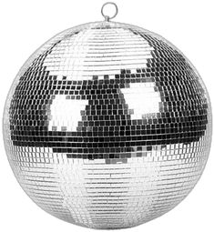 a disco ball ornament hanging from a chain