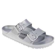 Step into effortless style and comfort with the Birkenstock Arizona EVA Sandal in a striking metallic finish. Perfect for those who love a blend of fashion and functionality.

- Size: 6/6.5
- Color: Metallic
- Material: Waterproof EVA
- Gender: Female
- Age Group: Adult

These sandals feature the classic Birkenstock contoured footbed, integrated into a lightweight, waterproof EVA design that's ideal for both beach outings and casual walks. The metallic finish adds a touch of glamour to any outfi Birkenstock Colors, Birkenstock Arizona Eva, Arizona Eva, Double Strap Sandals, Birkenstock Black, Fashion Shoes Sandals, Birkenstock Women, Chunky Sandals, Birkenstock Sandals