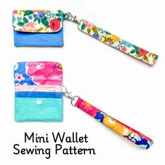 the mini wallet sewing pattern is easy to sew and can be used as a key fob