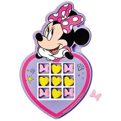 a minnie mouse magnet with hearts on it