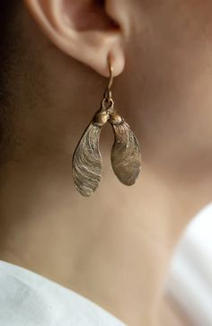 Maple Samara Seed Earrings Medium Samaras Dangle Earrings Helicopter Maple Seeds Bronze - Etsy Maple Seeds, Maple Seed, Samara, Etsy Earrings Dangle, Clay Earrings, Helicopter, Ukraine, Dangle Drop Earrings, Seeds