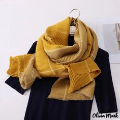 Olivia Mark - Early autumn new polyester and cotton multi-color lines plaid scarf female warm long thickened scarf decorative shawl Early Autumn, Word Wrap, Early Fall, Color Lines, Fabric Names, Bird In Bag, Cashmere Scarf, Olivia Mark, Winter Scarf