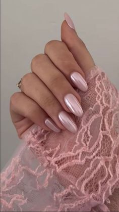 Nude Chrome, Pink Chrome Nails, Nagellack Trends, Chrome Nails Designs, Modern Nails, Pearl Nails, Thanksgiving Nails, Nail Swag, Classy Nails