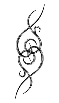 a black and white tattoo design with swirls