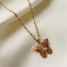 Beauty of nature and the elegance of gold with our 18K Gold Butterfly Pendant Necklace. Elevate your style, celebrate life's moments, and embrace the grace of the butterfly with this captivating and unforgettable piece. Butterfly Pendant Necklace, Gold Butterfly, The Grace, Butterfly Necklace, Butterfly Pendant, The Butterfly, Modern Chic, Elevate Your Style, Celebration Of Life