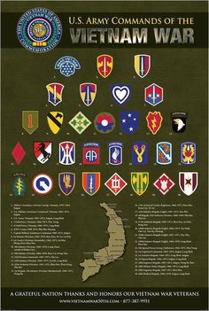 Various units in Vietnam. #VietnamWarMemories Doc Holiday, Military Ranks, Army Patches, Led Logo, Historia Universal, Military Insignia, Military Units