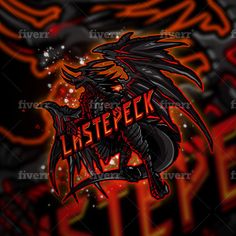 a black dragon with red lettering on it's chest and the words, listen to sleep