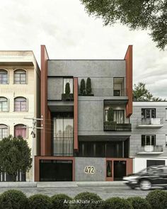 an artist's rendering of a two story apartment building