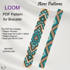 the pattern for bracelets is shown with instructions