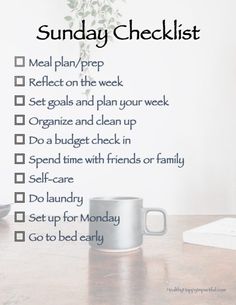 13+ Things to do on Sunday for an Amazing Week {Free Printable} - Healthy Happy Impactful Sunday Checklist, Sunday Prep, Importance Of Self Care, Weekend Motivation, Eat The Frog, Sunday Planning, Sunday Routine, Sunday Recipes, Productive Things To Do