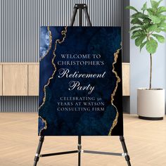 a welcome sign for a retirement party