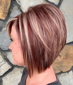 Crown Layers, Red And Blonde, A Line Haircut, Short Stacked Bobs, Inverted Bob Hairstyles, Stacked Hair