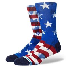 The Banner Men's Crew Red White and Blue Stance Socks, Mens Crew Socks, Lower Leg, Still Standing, Athletic Socks, Kids Socks, Cool Socks, Mens Socks, Red White Blue