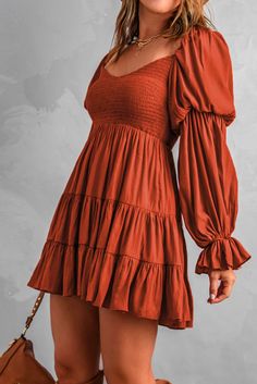 This Boho Solid Shirred Ruffle Mini Dress is the perfect addition to your wardrobe. Crafted from a lightweight and breathable blend of 95% Polyester and 5% Spandex, this dress is designed to keep you comfortable and stylish all day long. The shirred ruffle detailing adds a touch of femininity and elegance to the dress, while the mini length makes it perfect for any occasion. The solid color makes it easy to pair with any accessories, and the stretchy fabric ensures a comfortable fit. Whether you're headed to a special event or just out for a casual day, this dress is sure to make a statement. With its timeless style and flattering fit, you'll be sure to turn heads wherever you go. Cute Lantern, Lisa Fischer, Off Shoulder Style, Tiered Mini Dress, Bodycon Floral Dress, Shape Matching, Off Shoulder Fashion, High Heels Sandals, Mini Robes