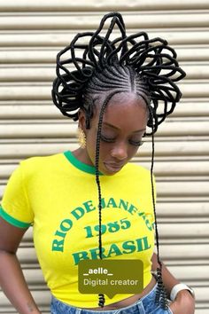 Creative Braided Hairstyles, Creative Hair Styles, African Hair History, Protective Style Braids, Hair Braid Patterns, Creative Hair, Hair Catalog, Braids Hairstyles Pictures, Fantasy Hair