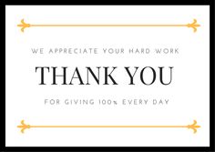 thank you for giving 100 % every day