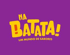 the spanish text reads na bata um mundo de sabores on a purple background