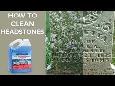 two pictures with the words how to clean headstones