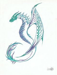 an image of a dragon drawn on paper with the caption'save from devvantart com '