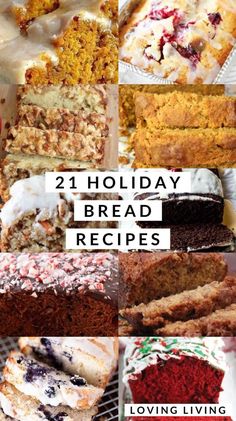 twelve holiday bread recipes with text overlay