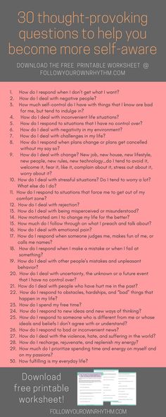 30 thought-provoking questions to hel0 you become more self aware Daglig Motivation, Spa Water, Mental Training, Self Awareness, Self Improvement Tips, Journal Prompts, Best Self, Self Development