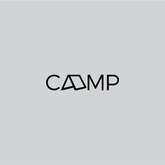 the word camp is written in black on a gray background