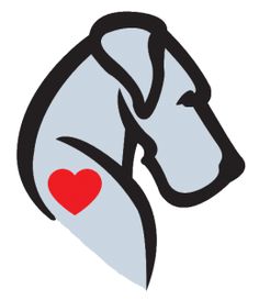 a horse's head with a heart in the center