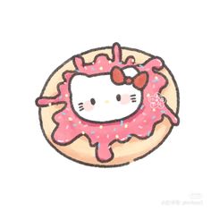 the hello kitty donut has sprinkles on it