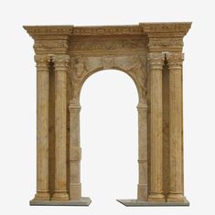 an arch made out of marble with two columns on each side and one in the middle