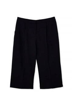 Capri Pants Black Cropped Leg Bottoms For Business Casual, Black Cropped Leg Pants For Formal Occasions, Fitted Workwear Capri Pants, Fitted Capri Length Bottoms For Work, Fitted Capri Length Pants For Work, Fitted Capri Length Work Pants, Stretch Culottes For Workwear, Ankle-length, Stretch Workwear Culottes, Ankle-length, Stretch Culottes For Workwear