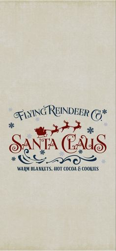 the logo for flying reindeer co santa claus