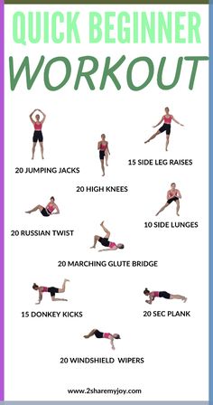 a poster with the instructions for how to do a quick and effective workout