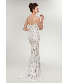 Shop Strapless White Fitted Mermaid Formal Dress Sexy For Women online. Custom-made any plus size or color. Pro since 2009. Low Back Dresses, Floor Length Skirt, Types Of Skirts, Formal Dress, Mermaid Formal Dress, Sweetheart Neckline, Floor Length, Wedding Gowns, Evening Dresses