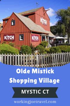 Olde Mistick Village is a fun collection of specialty shops and restaurants in Mystic, Connecticut. Explore book, pet, clothing, magic, honey, cooking, jewelry stores and more at the New England style shopping village.