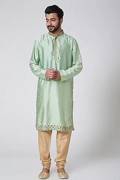 Shop for YAJY by Aditya Jain Green Silk Ombre Bundi And Kurta Set for Men Online at Aza Fashions Green Chanderi Bandhgala With Zari Work, Green Chanderi Bandhgala With Cutdana, Festive Green Chanderi Bandhgala, Green Chanderi Bandhgala For Transitional Season, Transitional Green Chanderi Bandhgala, Green Chanderi Nehru Jacket With Zari Work, Designer Green Kurta With Embroidered Border, Green Straight Kurta With Embroidered Border, Green Embroidered Straight Kurta