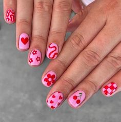 32 Cute Short Summer Nails 2024 That Are Fire Summer Nails On Short Nails, Simple Short Nail Art Designs, Short Fun Nails Art Designs, Short Nails Cute Design, Mismatched Summer Nails, Really Really Short Nails, Nail Designs Natural Nails Short, Fun Spring Nails Design 2024, Short Nail Nail Art