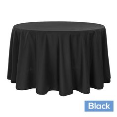 a black round tablecloth on a white background