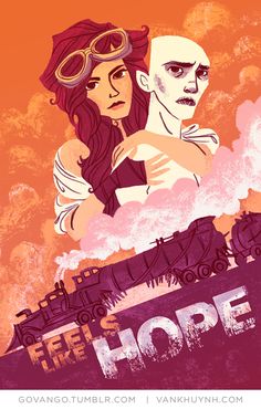 an image of a man and woman with steam engine in the background that says free hope