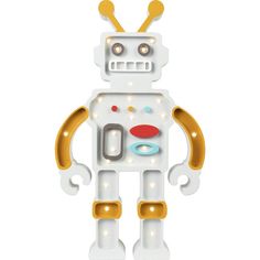 Robot Lamp, Yellow & Grey - Little Lights Lighting | Maisonette Flower Floor Lamp, Interactive Lighting, Robot Lamp, Elephant Lamp, Lamp Yellow, Childrens Night Light, Light The Way, Lamp Switch, Kids Room Wall